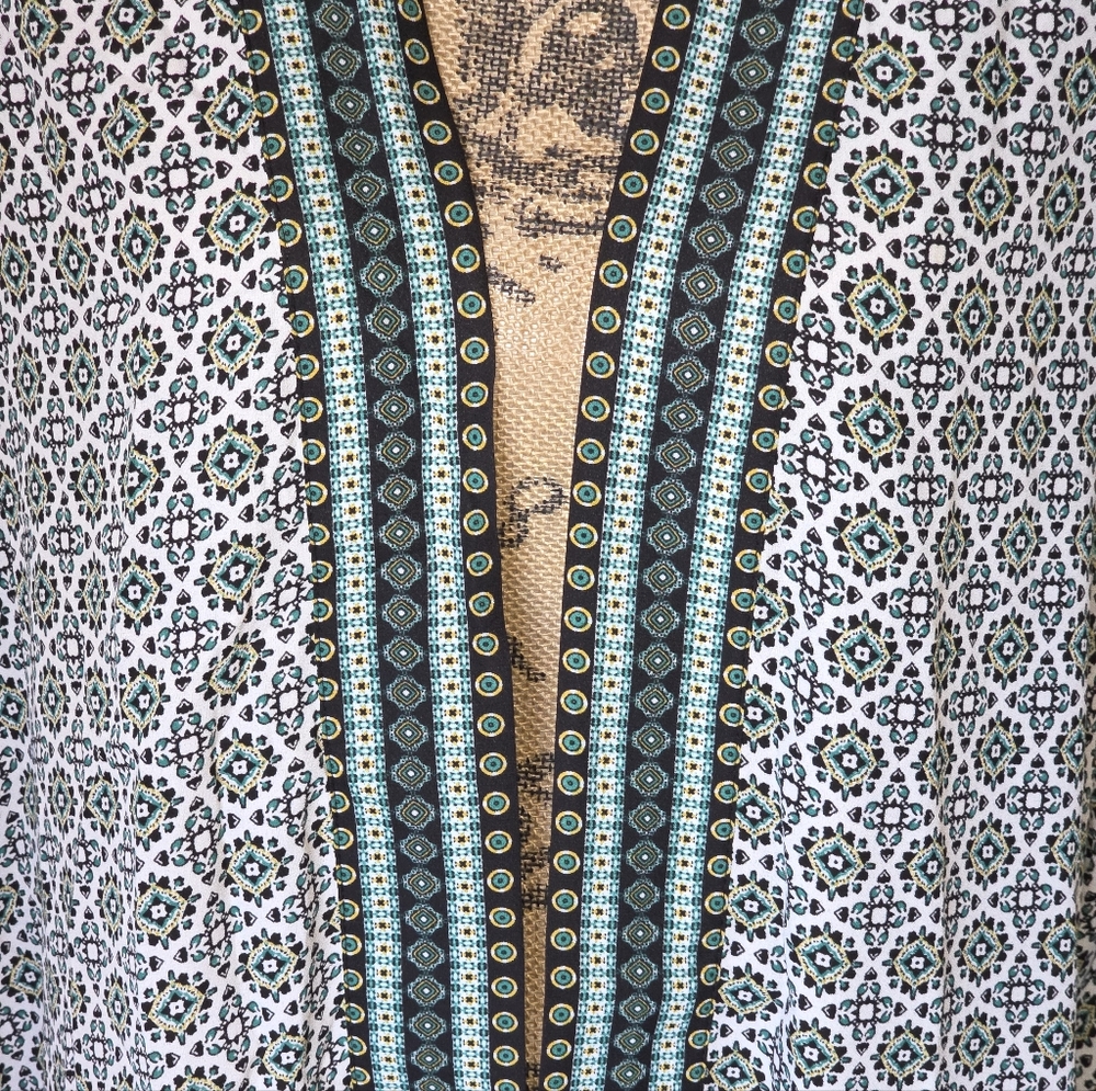 Max Studio Green Geometric Patterned Open Cardiga… - image 6